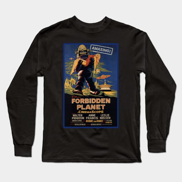 FORBIDDEN PLANET Movie Poster Long Sleeve T-Shirt by Scarebaby